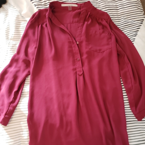 Wine colored tunic style blouse - Picture 1 of 2